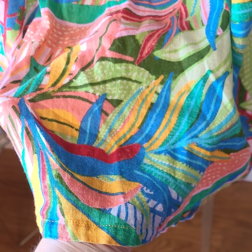 C&C California Vibrant Multicolor Mini Dress Sleeveless Coverup Linen Blend - Picture 4 of 11